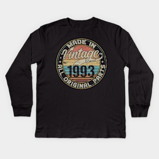 Classic 27th Birthday Gift For Men Women Vintage 1993 Kids Long Sleeve T-Shirt